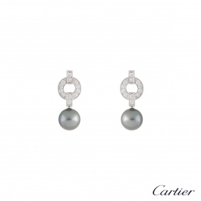 Cartier Himalia Diamond & Pearl Earrings B8039500